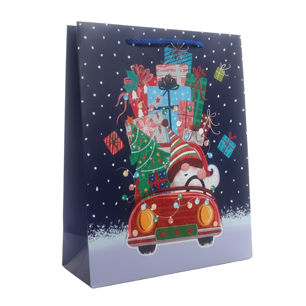 Bolsa de Regalo Grande Navideña con Asa de Cuerda Roja - Image 30