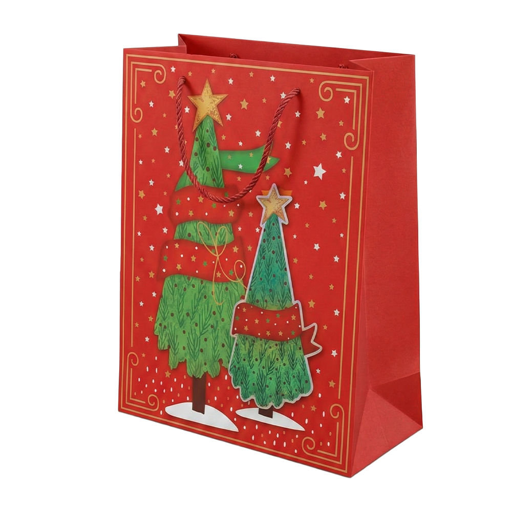 Bolsa de Regalo Grande Navideña con Asa de Cuerda Roja - Image 29