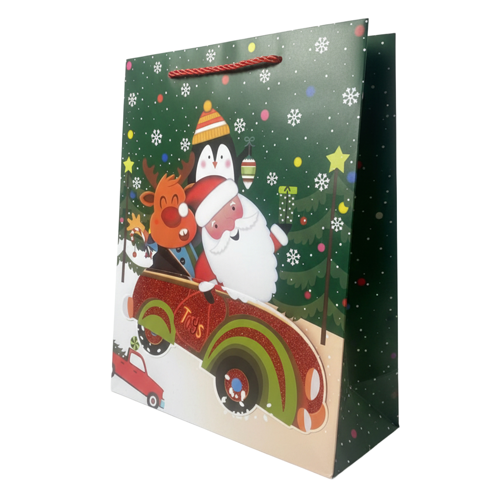 Bolsa de Regalo Grande Navideña con Asa de Cuerda Roja - Image 32