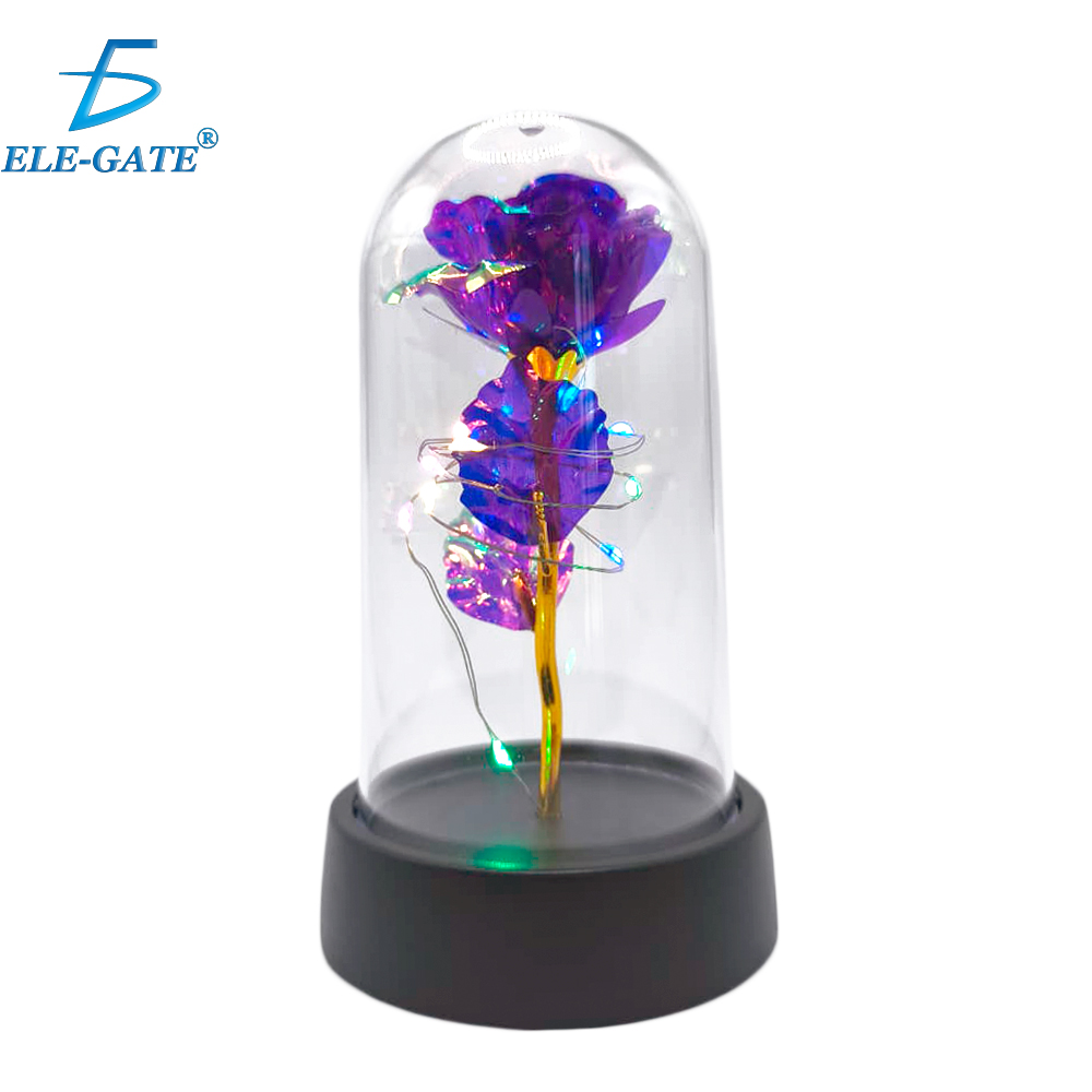 Flor Eterna con Cúpula y Base de Plástico con Luz RGB - Image 4