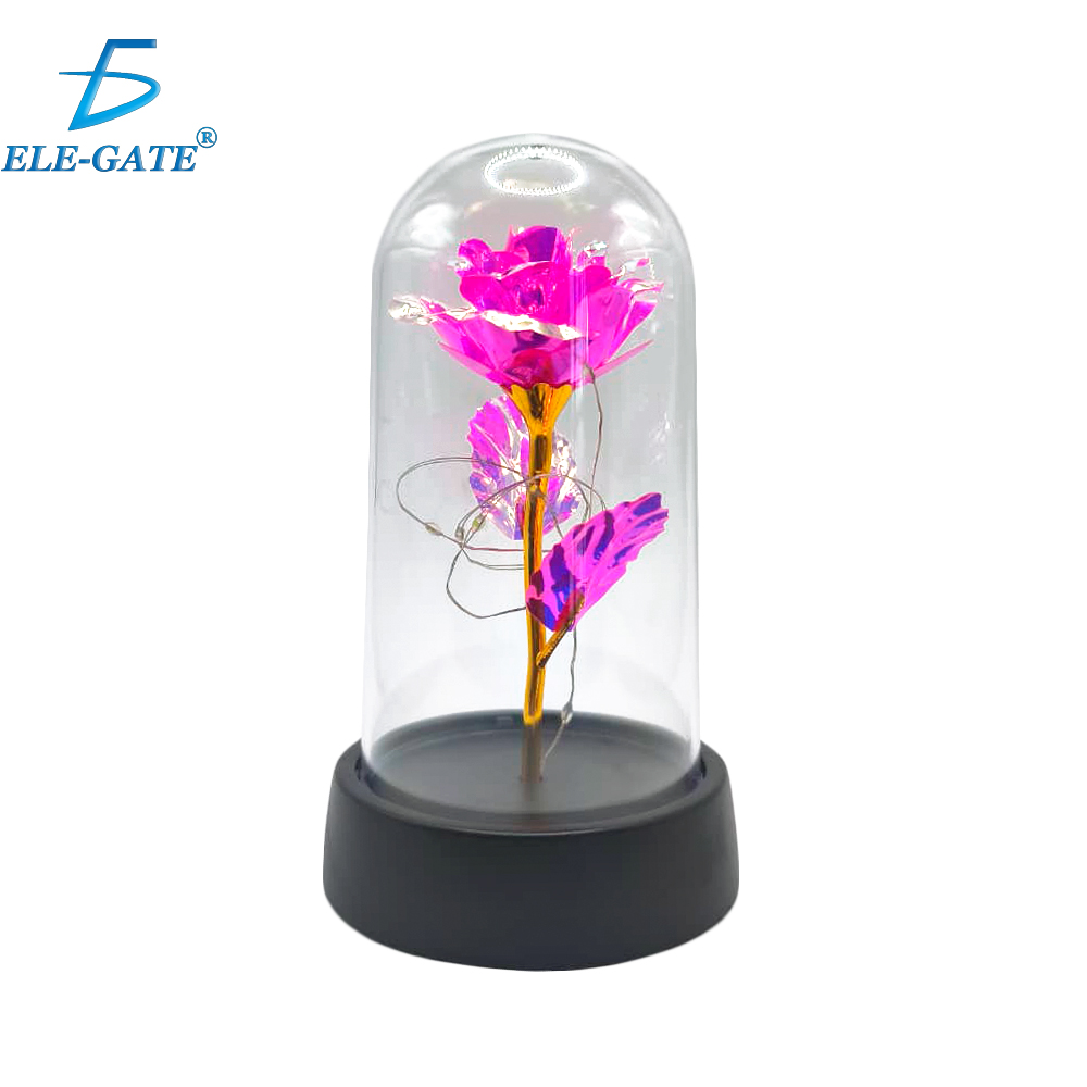 Flor Eterna con Cúpula y Base de Plástico con Luz RGB - Image 2