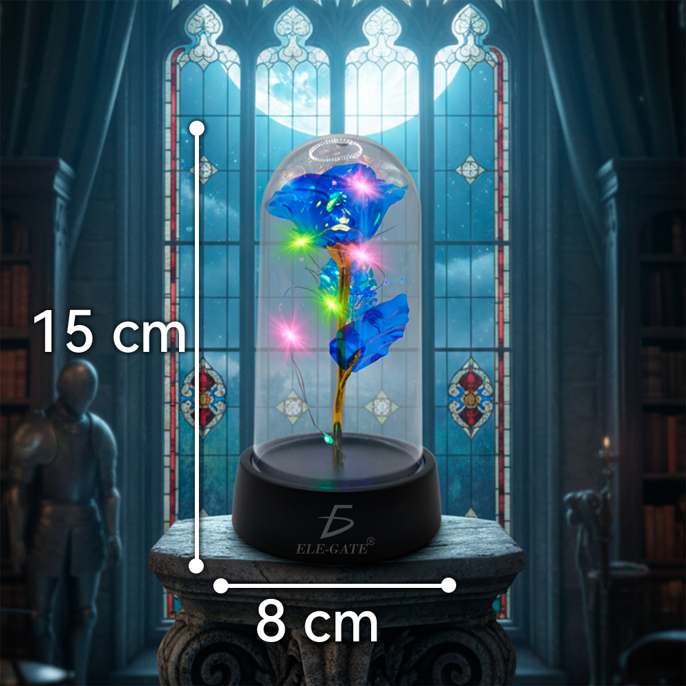 Flor Eterna con Cúpula y Base de Plástico con Luz RGB - Image 7