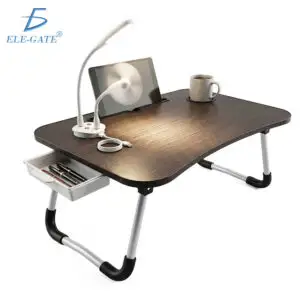 Mesa de Cama Plegable Para Laptop 17” con USB Lámpara Ventilador y Cajón
