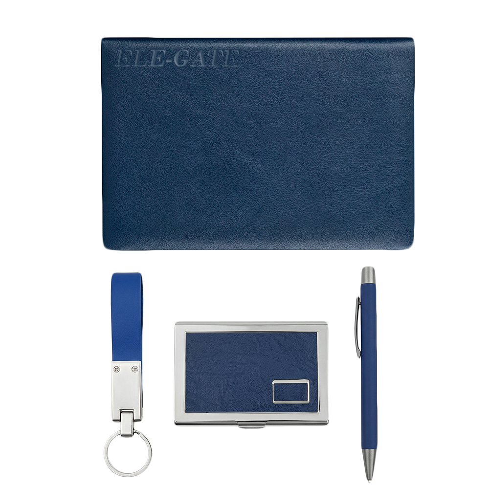 Set de Regalo Elegante con Libreta, Tarjetero, Llavero y Pluma – Tono Azul Rey - Image 2