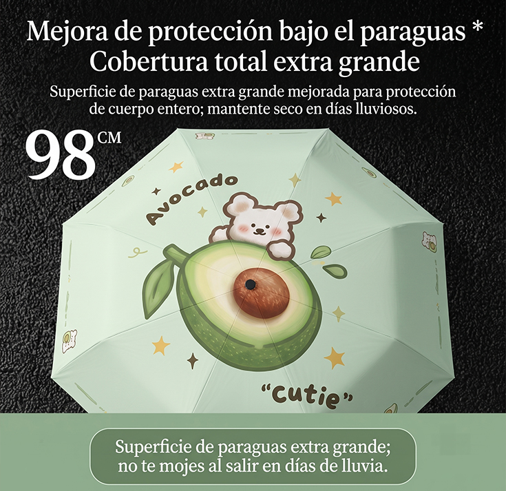 Características de Paraguas Plegable UPF50+ Avocado Cutie 98 cm ELE-GATE