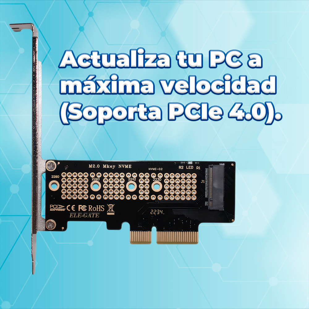 Tarjeta Adaptador PCIe a M.2 NVMe / NGFF y PCI-E 3.0carril a M.2 NGFF M - Image 3