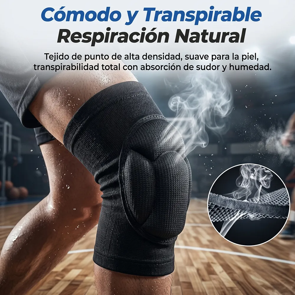Rodilleras Deportivas Antigolpes con Almohadilla Gruesa Soporte de Rodilla Elástico y Transpirable - Imagen 2