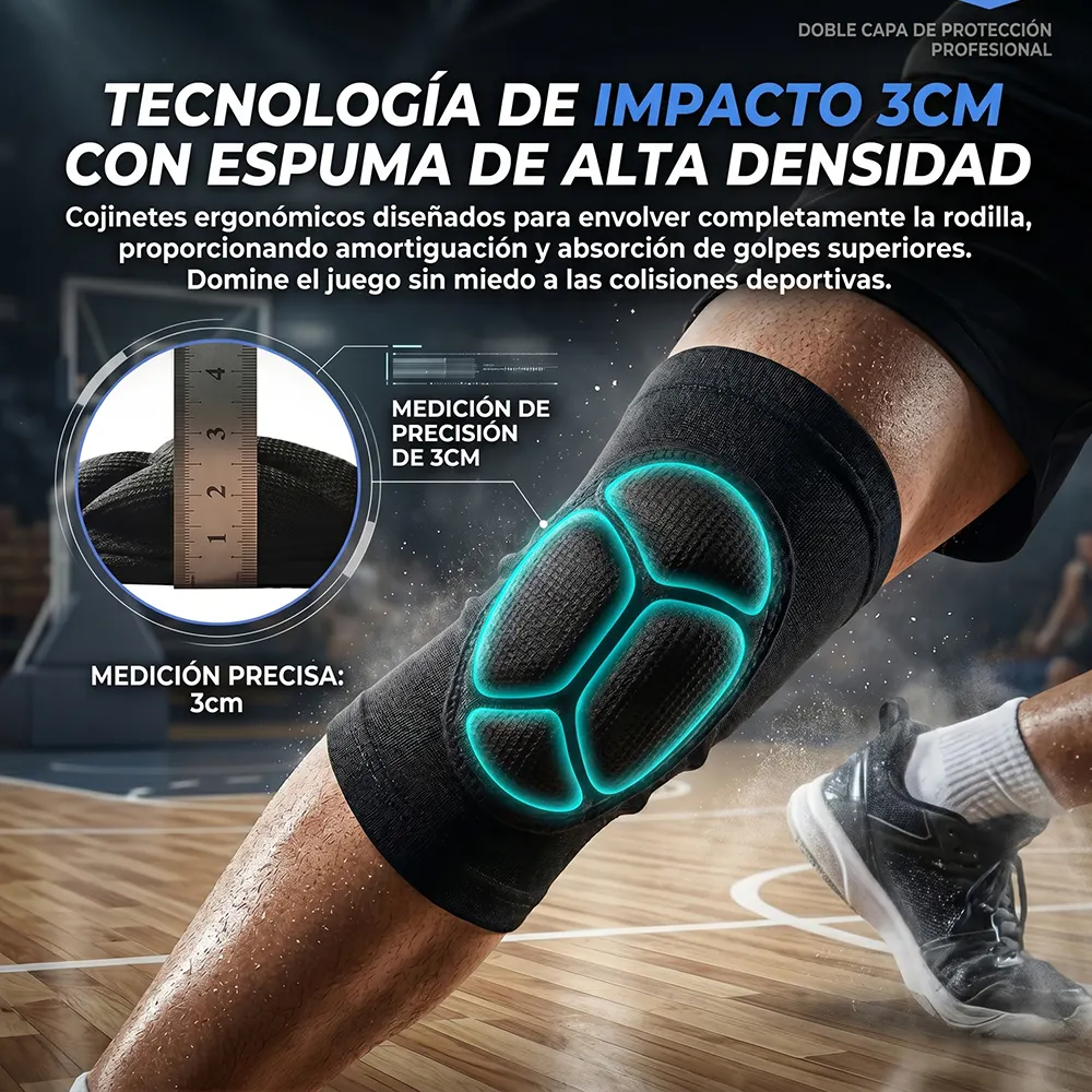 Rodilleras Deportivas Antigolpes con Almohadilla Gruesa Soporte de Rodilla Elástico y Transpirable - Imagen 4