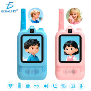 Par de Walkie Talkies para Niños Recargables con Videollamada y Doble Cámara