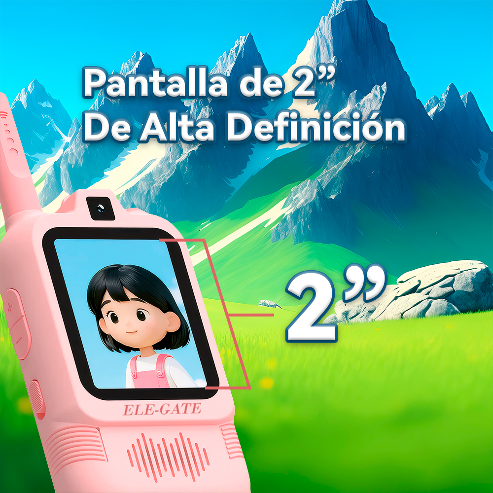 Par de Walkie Talkies para Niños Recargables con Videollamada y Doble Cámara - Image 2