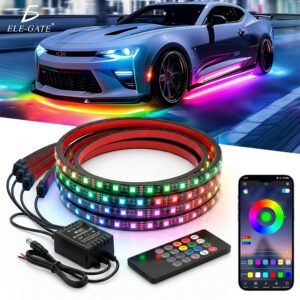 Kit de 4 Luces de Neón Impermeables para Coche 2 x 120 cm + 2 x 90 cm)