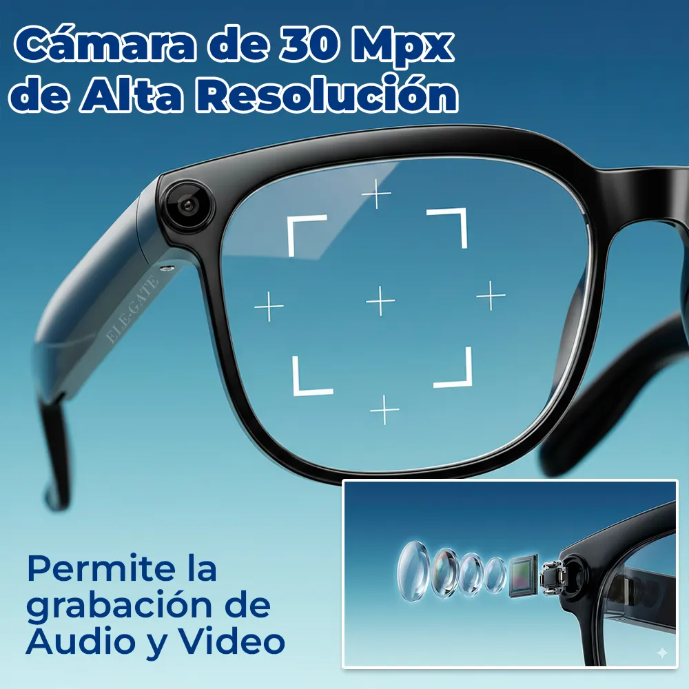 Lentes Inteligentes AI con Mica Transición y Cámara HD 8MP - Imagen 3