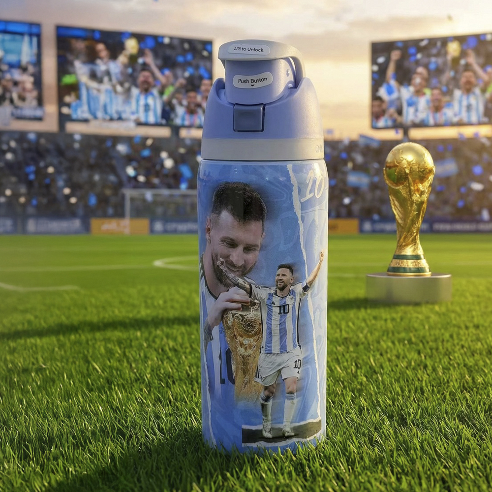Botella Térmica Deportiva Messi y Cristiano Ronaldo 1000 ml – Acero Inoxidable con Popotes y Aislamiento 24 Horas - Image 12