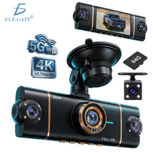Cámara de Tablero 4K + 3 Canales 1080P – Sistema 360° para Auto