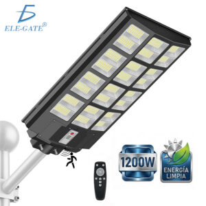 Lámpara Solar LED de Calle 1200W con Sensor de Movimiento Control Remoto y Encendido Automático