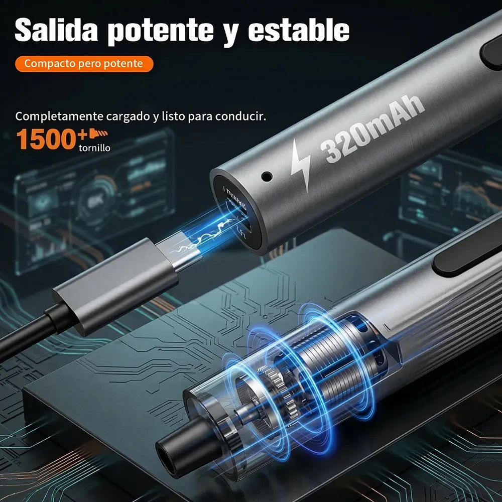 Destornillador Eléctrico Inalámbrico 33 en 1 con 24 Puntas de Precisión y Luz LED - Imagen 4