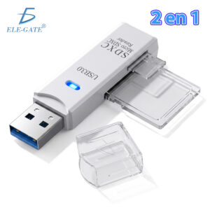 Lector de Tarjetas USB 3.0 2 en 1 SD y Micro SD TF, Adaptador de Memoria de Alta Velocidad