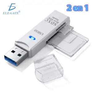 Lector de Tarjetas USB 3.0 2 en 1 SD y Micro SD TF, Adaptador de Memoria de Alta Velocidad