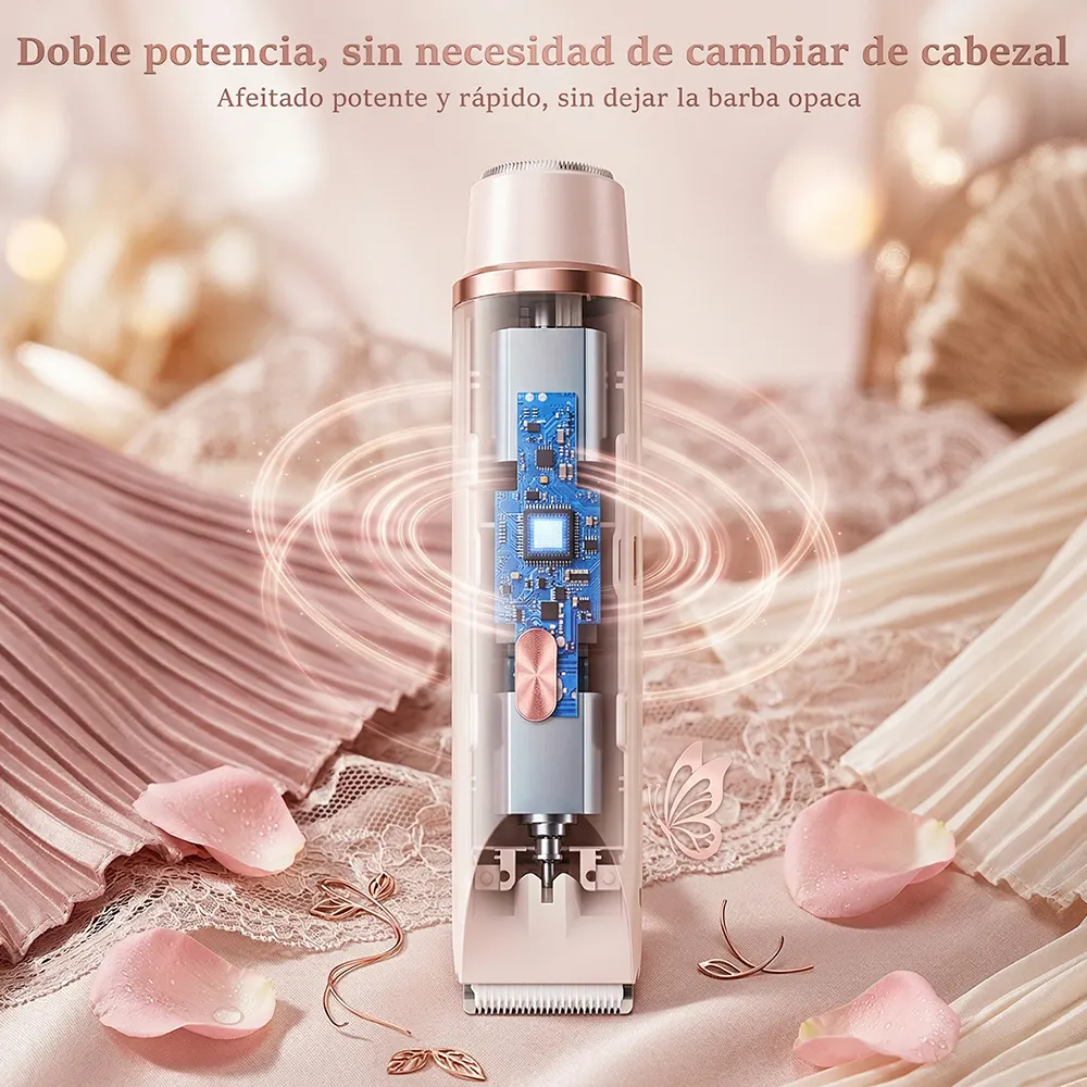 Rasuradora Electrica 2 en 1 Corporal y Facial, Recortadora de Bikini Impermeable IPX7, Carga USB Type-C - Imagen 4
