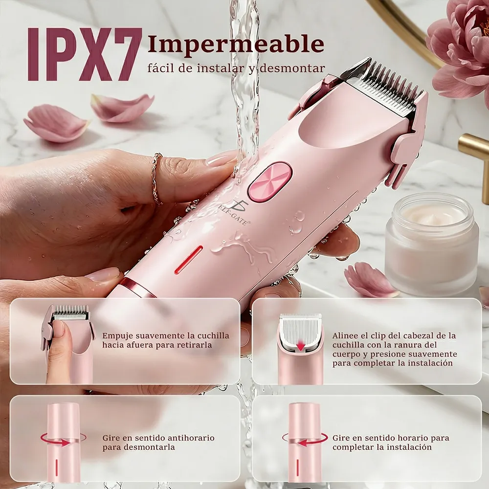 Rasuradora Electrica 2 en 1 Corporal y Facial, Recortadora de Bikini Impermeable IPX7, Carga USB Type-C - Imagen 2