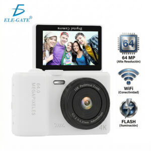 Cámara Digital 4K 64MP para Niños y Adolescentes con WiFi Pantalla Abatible 3”