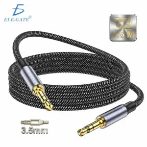 Cable Auxiliar Jack 3.5mm a 3.5mm 1.5m con Conectores Chapados en Oro