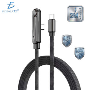 Cable 2M USB Tipo C a C 240W Carga Rápida 2 en 1 con Soporte Plegable Integrado