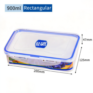 HOG.7011 Contenedor Rectangular Transparente Chico 900ml