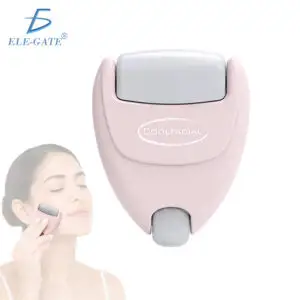 Rodillo de Hielo Facial Doble Cabezal Rosa con Tapas