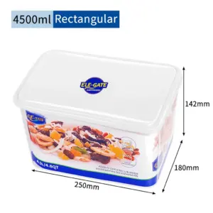 Contenedor Rectangular Transparente de 4500 ml con Tapa