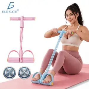 Ejercitador de Pedal con 4 Tubos de Resistencia para Entrenamiento en Casa