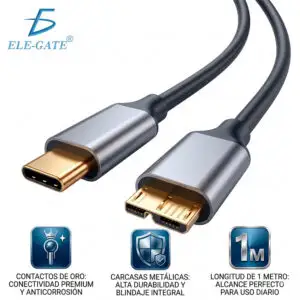 Cable USB-C a Micro USB-B 3.0 de 1 m | 5 Gbps