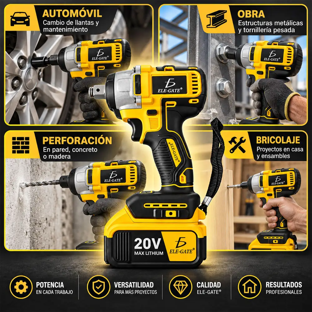 Llave de impacto inalámbrica de 1/2 pulgada, 20 V MAX - Imagen 4