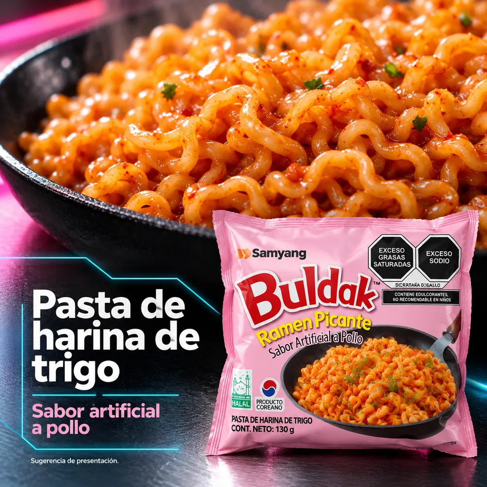 Buldak Ramen Picante Sabor a Pollo, 130 g - Imagen 3
