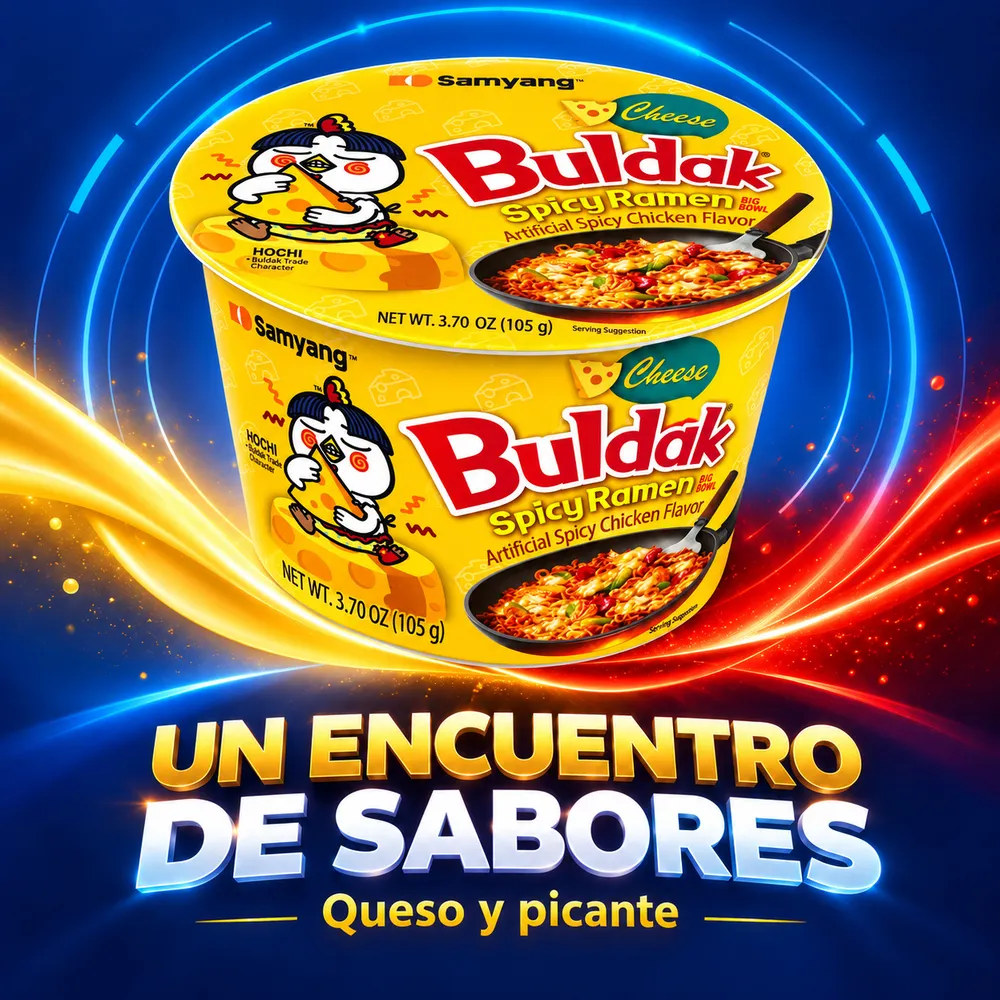 Ramen Picante Buldak Cheese Big Bowl, 105 g - Imagen 4