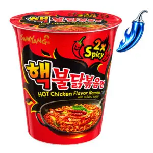 Ramen Buldak 2x Spicy sabor a pollo en vaso