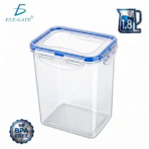 Contenedor Hermético de Plástico Transparente 1.8L para para Semillas Pasta Cereales Comida y Cocina