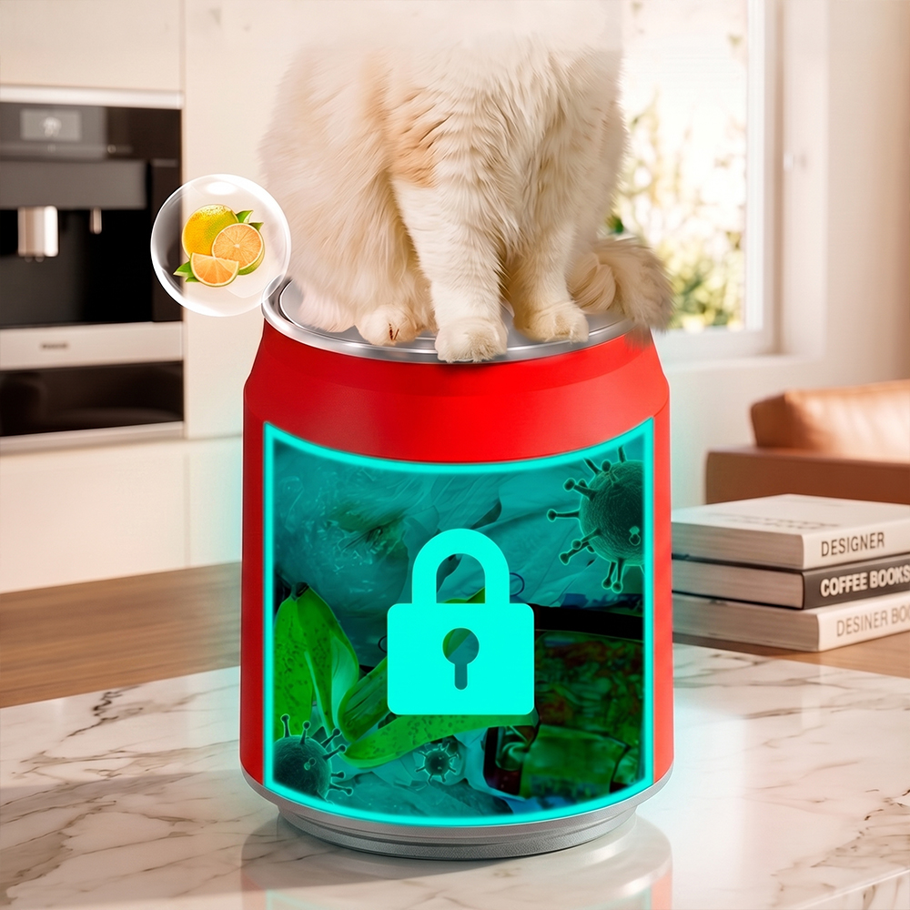 Bote de Basura Plástico 13L con Tapa de Presión Tipo Botella Diseño Tipo Lata de Refresc - Image 3