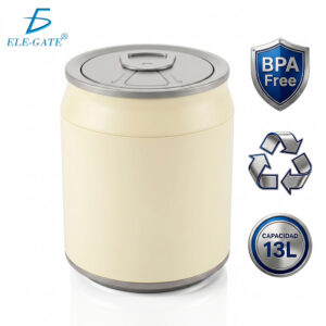 Bote de Basura Plástico 13L con Tapa de Presión Tipo Botella Diseño Tipo Lata de Refresco