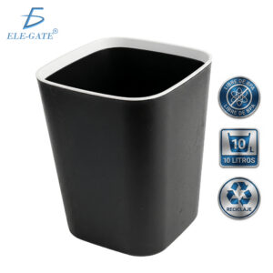 Bote de Basura 10L con Tira Oculta para Bolsa, Plástico Reciclable Libre de BPA