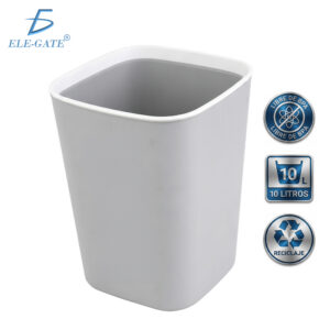 Bote de Basura 10L con Tira Oculta para Bolsa, Plástico Reciclable Libre de BPA