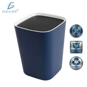Bote de Basura 10L con Tira Oculta para Bolsa, Plástico Reciclable Libre de BPA