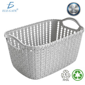Cesta de Plástico Multisusos PP5 Diseño Tipo Punto de Estambre para Hogar y Oficina