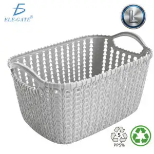 Cesta de Plástico Multisusos PP5 Diseño Tipo Punto de Estambre para Hogar y Oficina