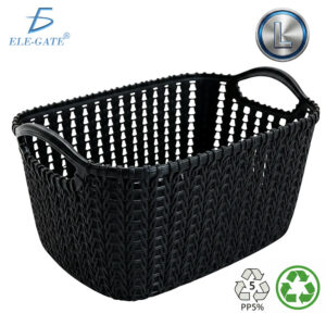 Cesta de Plástico Multisusos PP5 Diseño Tipo Punto de Estambre para Hogar Oficina