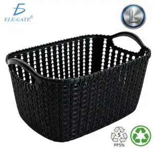 Cesta de Plástico Multisusos PP5 Diseño Tipo Punto de Estambre para Hogar Oficina