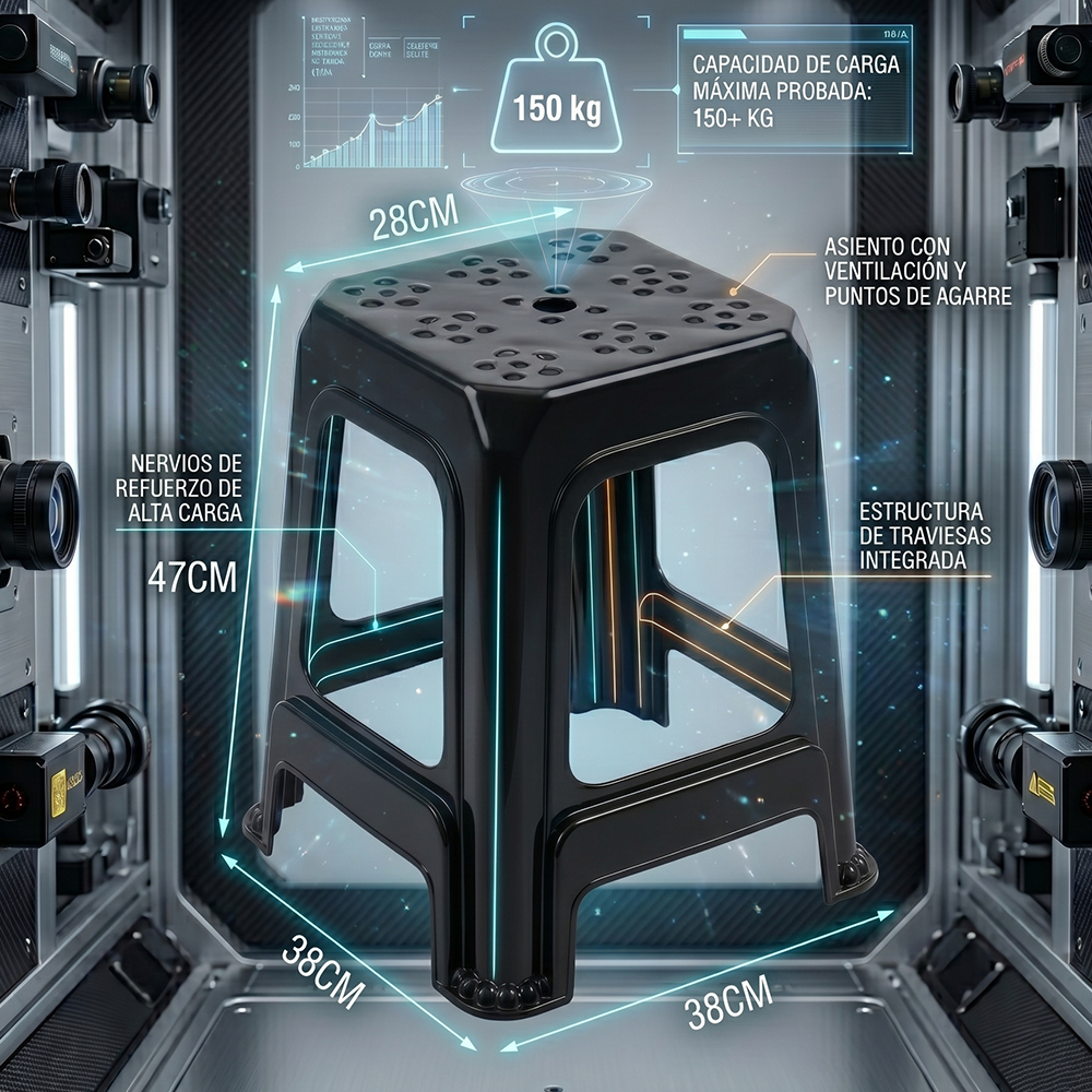 Banco de Plástico Resistente Libre de BPA PP Reforzado 25% Diseño Moderno y Durable - Image 4