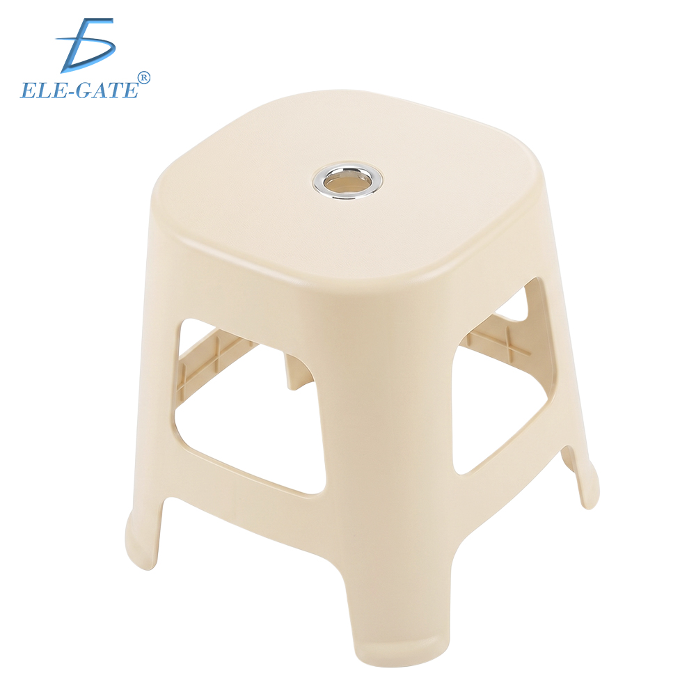 Banco Apilable de Plástico color Beige Soporta 280 kg Compacto 31x31x31 cm