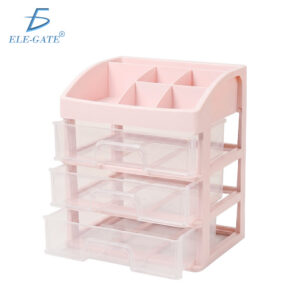 Organizador de Escritorio con 3 Cajones Transparentes Caja Organizadora Multifuncional