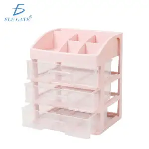 Organizador de Escritorio con 3 Cajones Transparentes Caja Organizadora Multifuncional